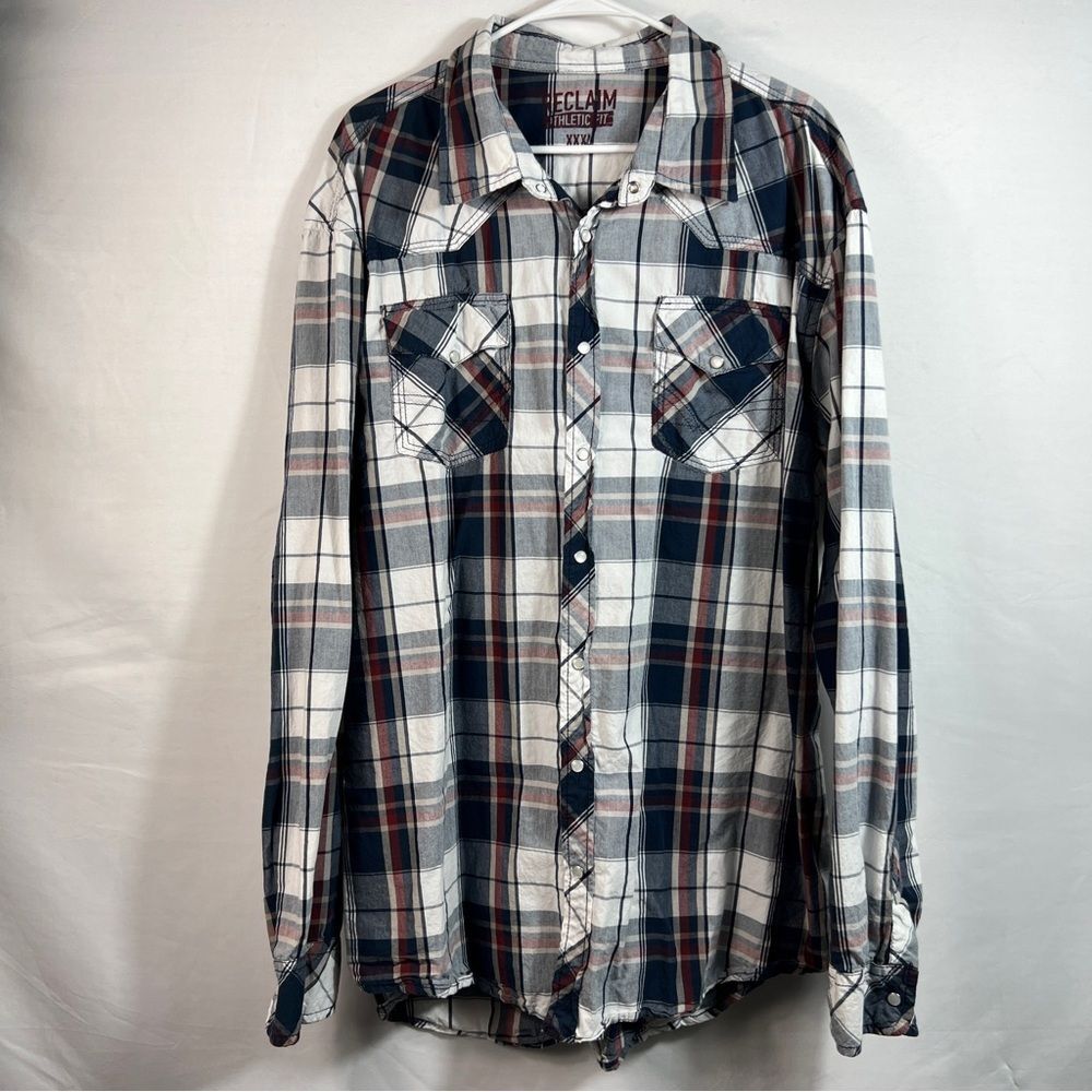 Men's Reclaim Plaid Athletic Fit Long Sleeve Shirt 0631